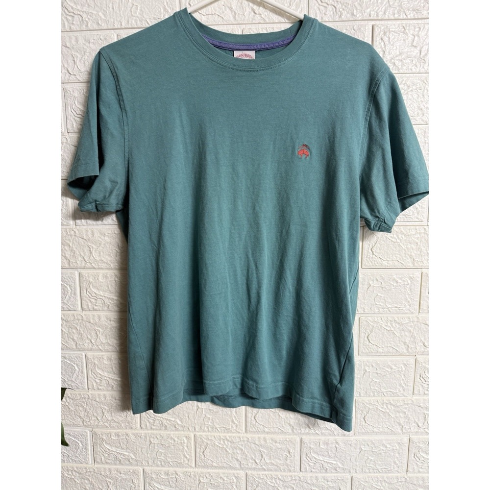 Brooks Brothers 346 T-Shirt Women's Medium Short Sleeve Top Green 100% Cotton.